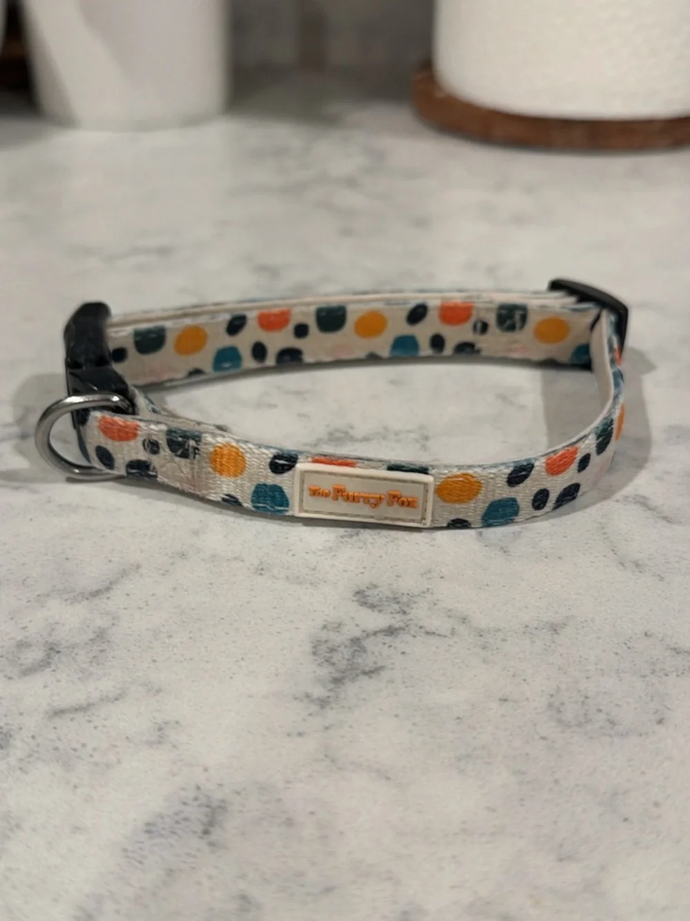 Polka Dot Small Pet Harness in White with Multi-Color Spots